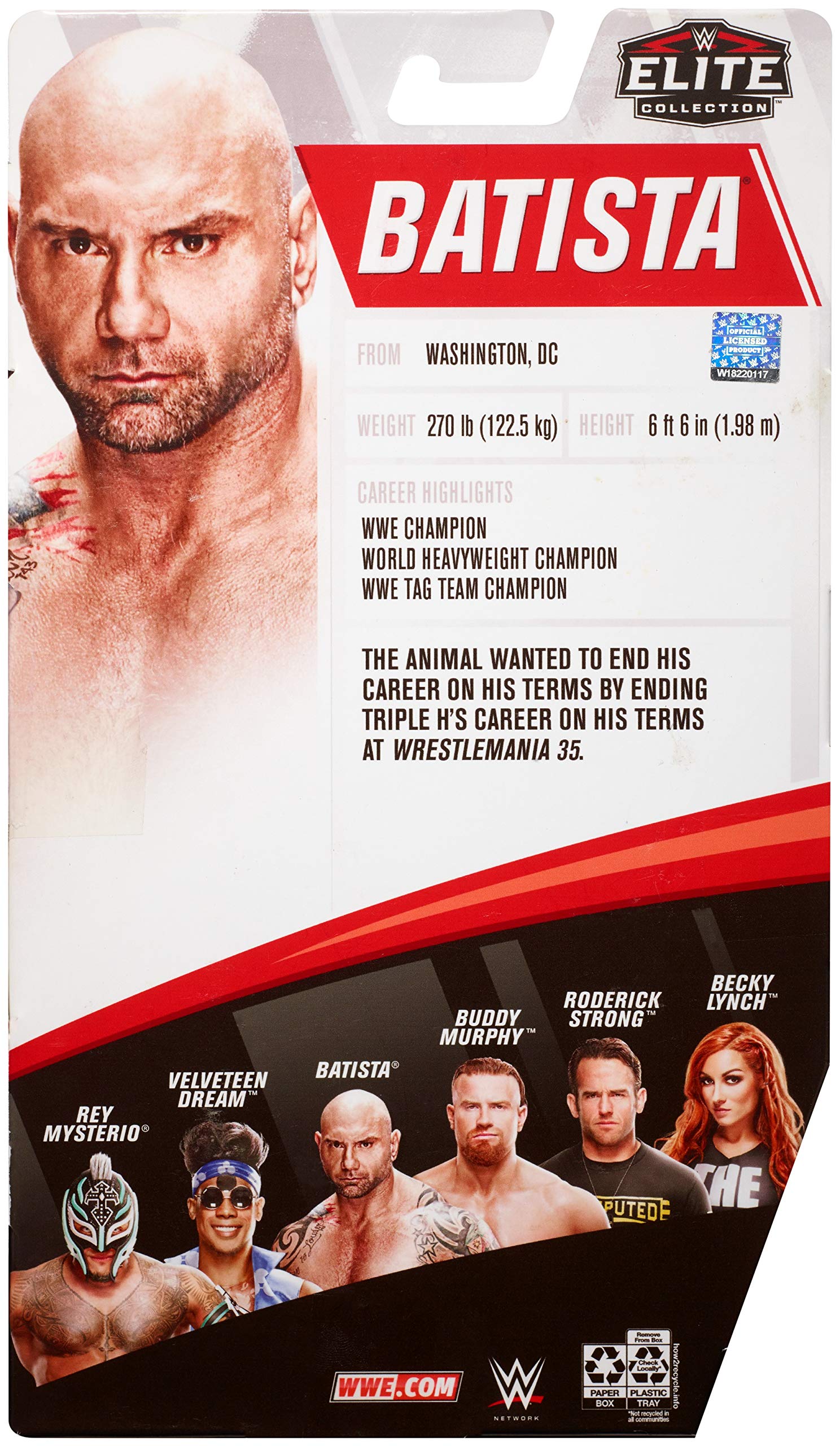 Amazon | WWE バティスタ エリートシリーズ #72 デラックスアクション
